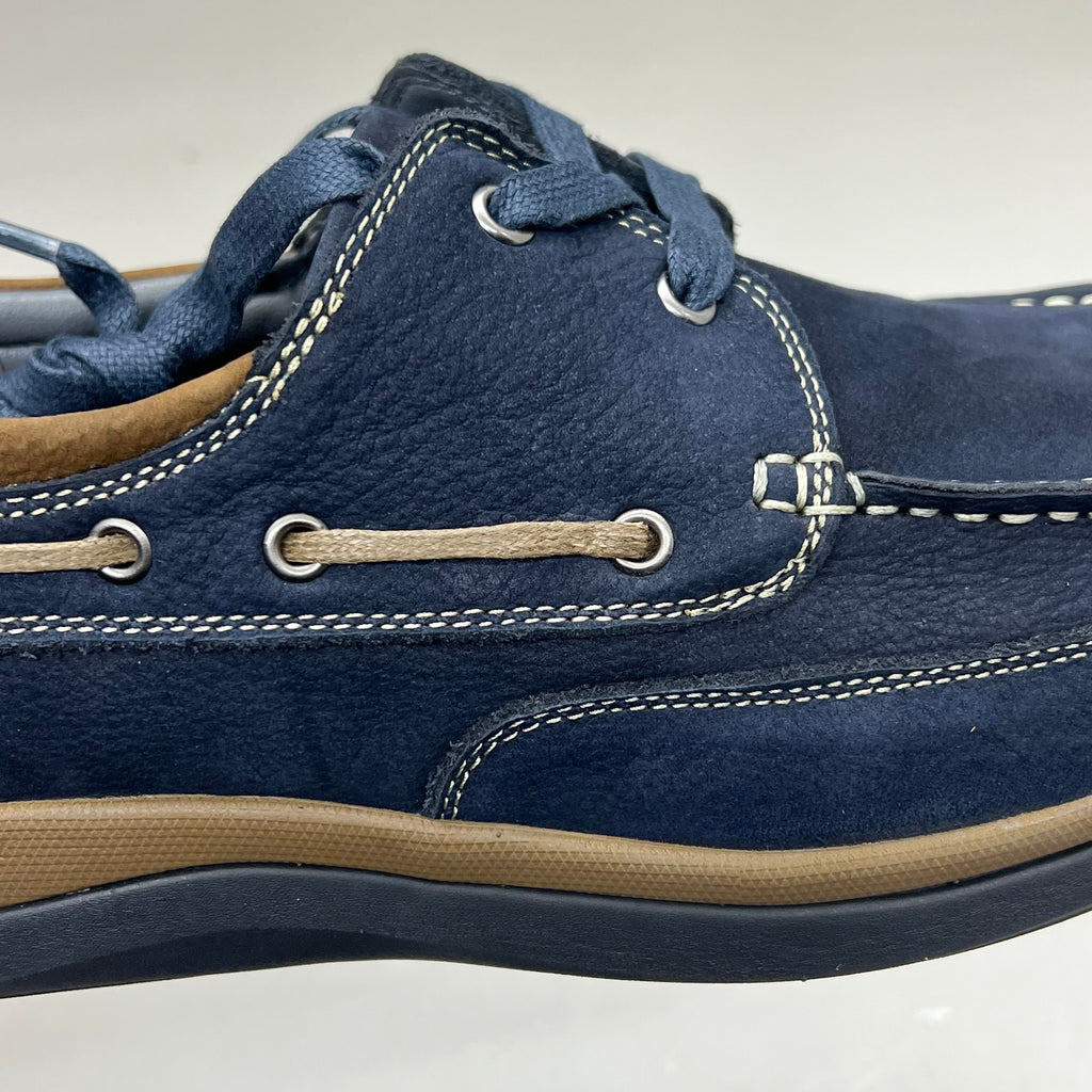 PROPET Pomeroy Boat Shoe Orthotic Friendly Men's Sz 9 XX (5E) Navy MCA082S