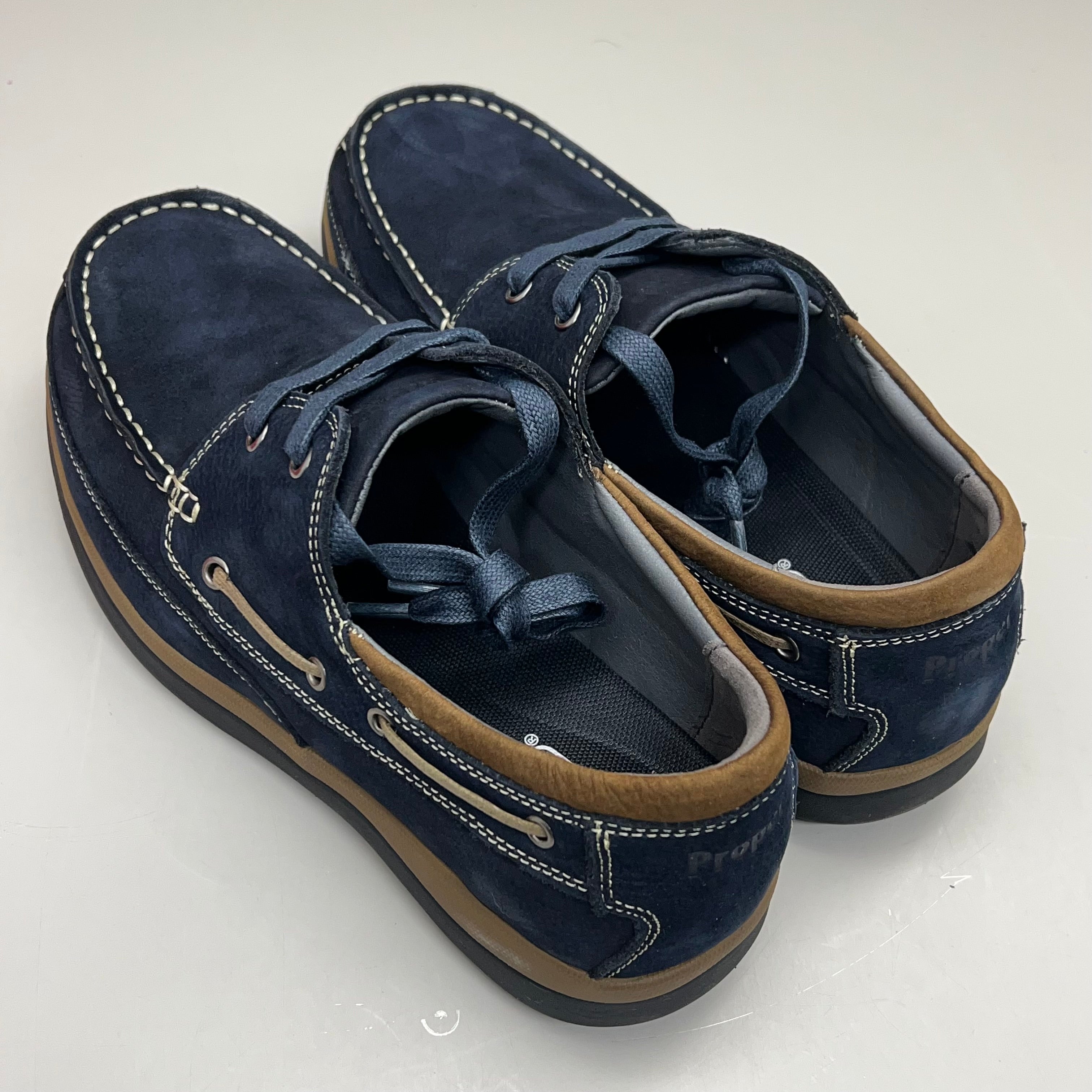 PROPET Pomeroy Boat Shoe Orthotic Friendly Men's Sz 9 XX (5E) Navy MCA082S