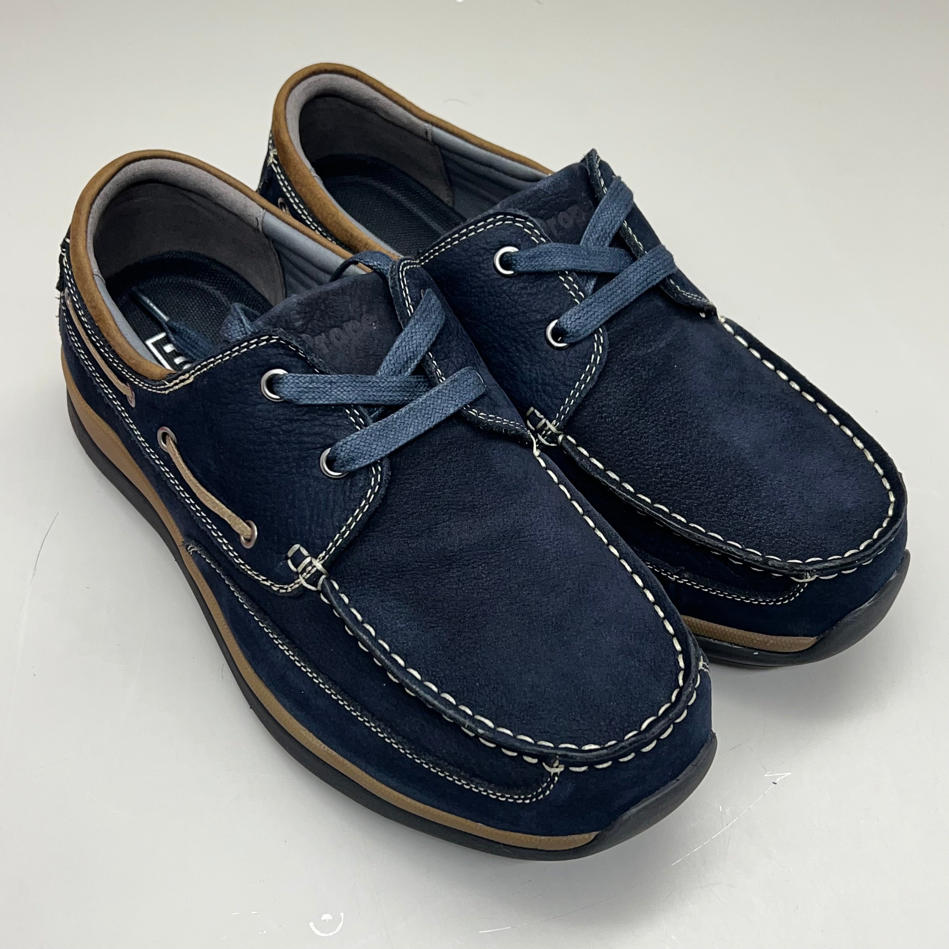 PROPET Pomeroy Boat Shoe Orthotic Friendly Men's Sz 9 XX (5E) Navy MCA082S