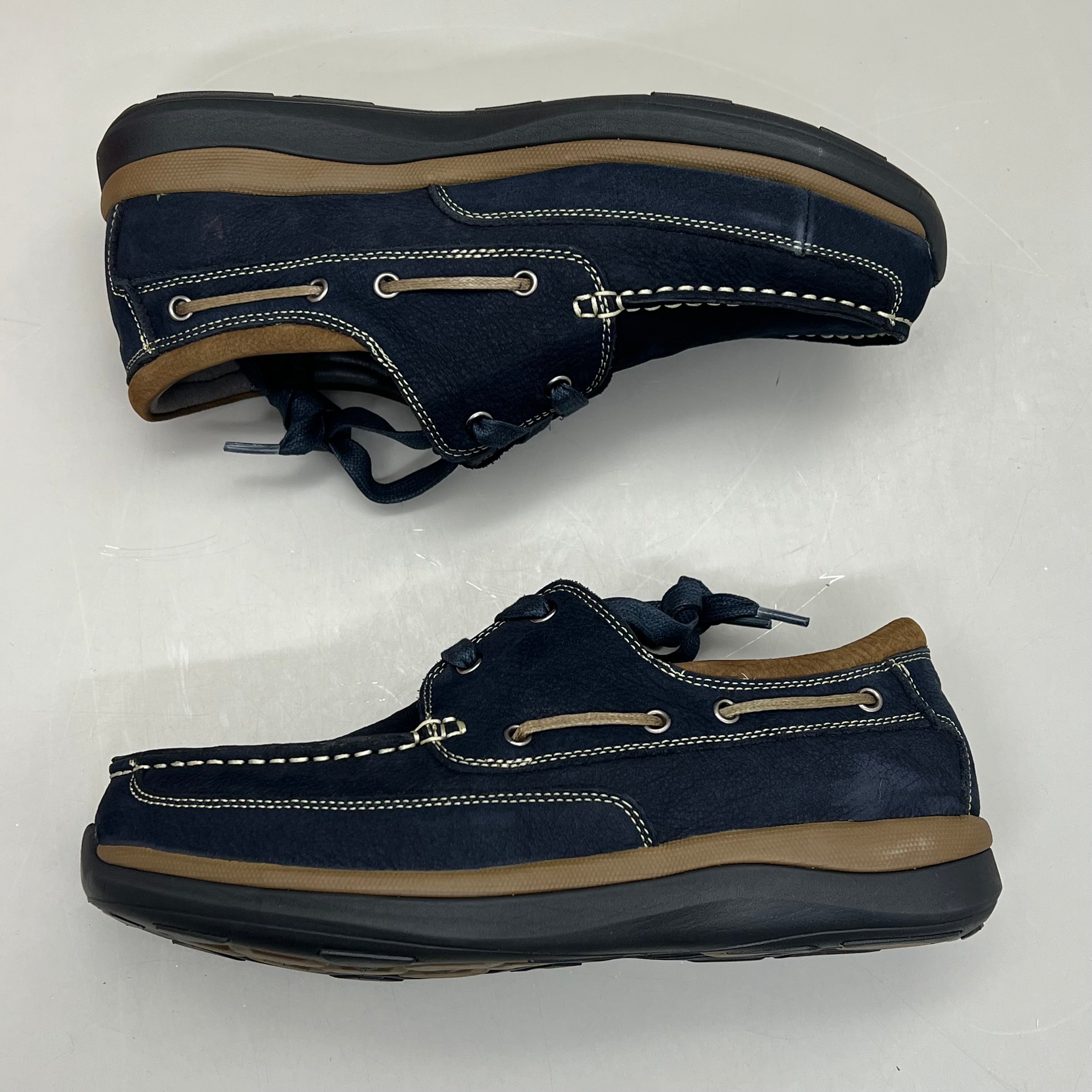 PROPET Pomeroy Boat Shoe Orthotic Friendly Men's Sz 9 XX (5E) Navy MCA082S