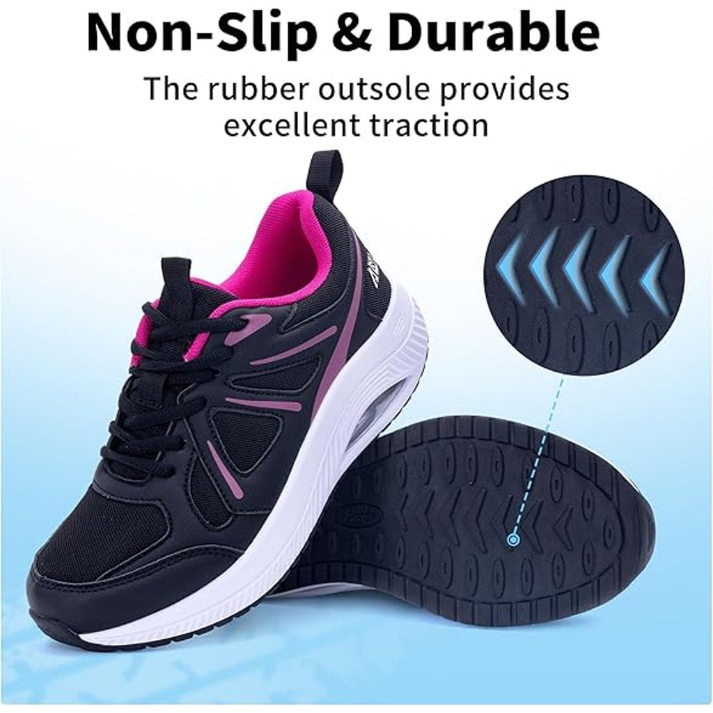 AOV Womens Size 8 Pink Black Mesh Arch Support Orthotic Plantar Fasciitis Shoes