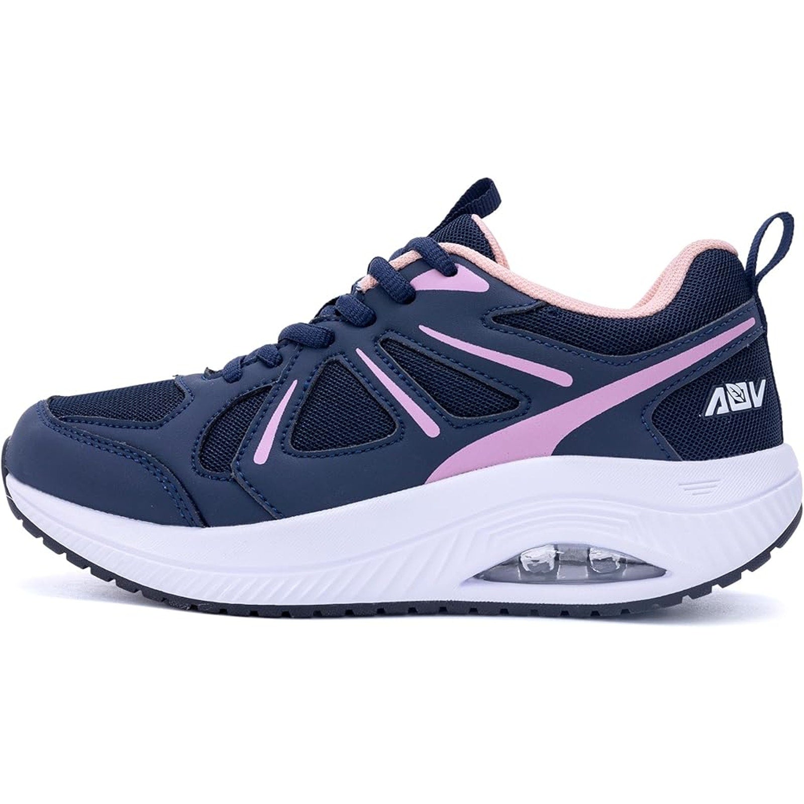 AOV Women Size 9 Navy Pink Arch Support Orthotic Lace Up Sneaker Walking Shoes